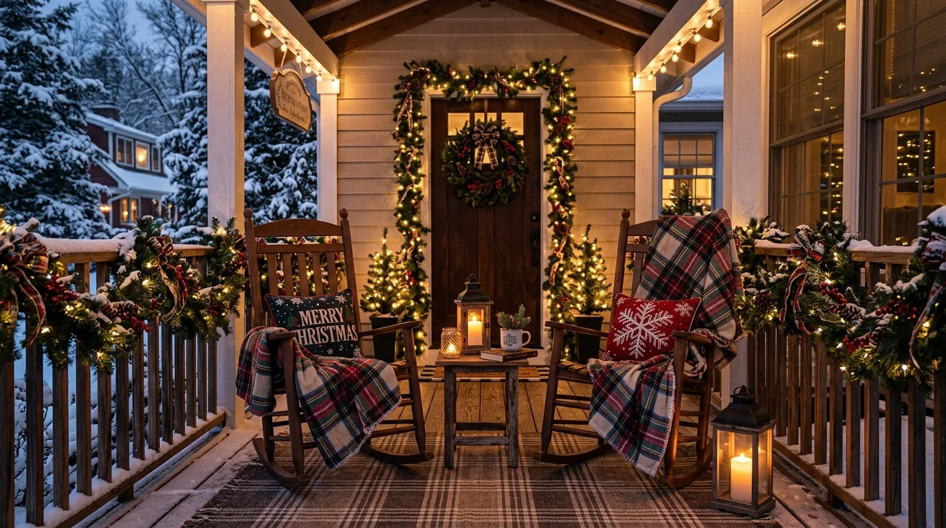Keep the outdoor color palette consistent inspiration for an outdoor holiday display.